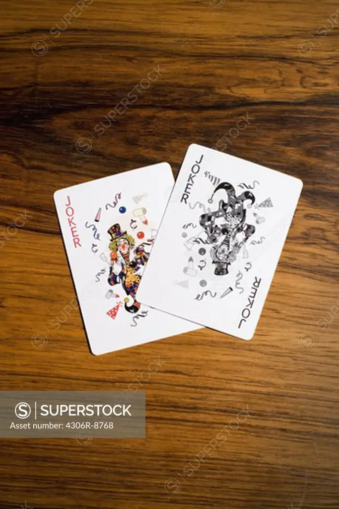 Two jokers in a pack of cards.