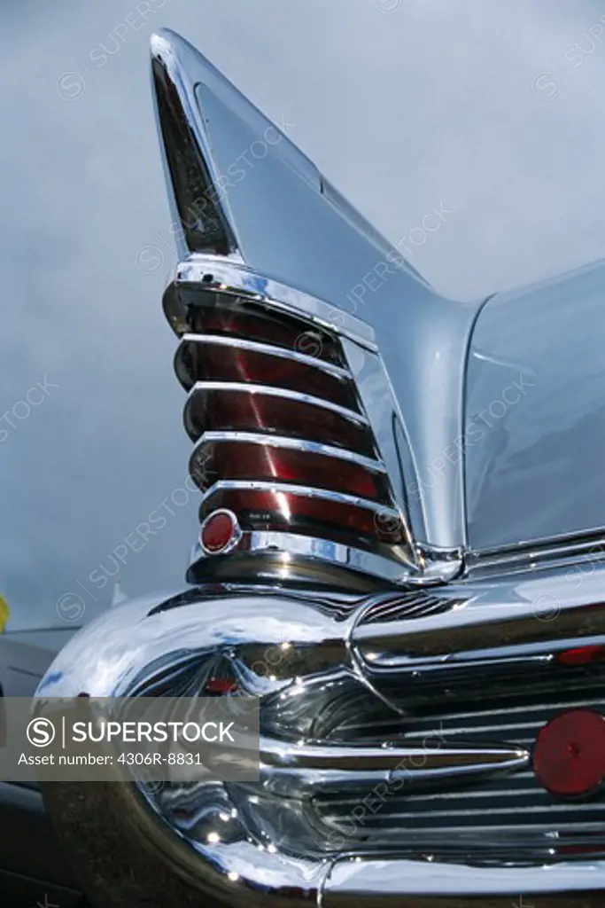 Detail on a vintage car, close-up.
