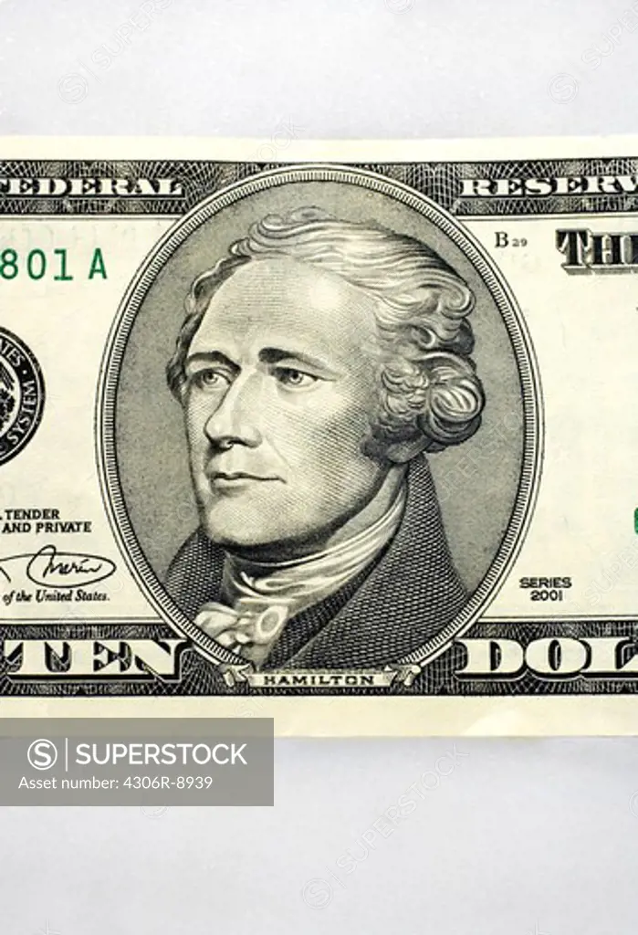 A dollar bill, close-up.