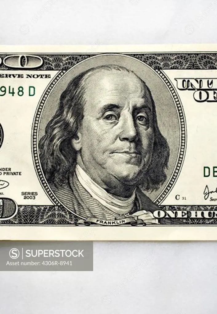 Detail of a dollar bill, close-up.