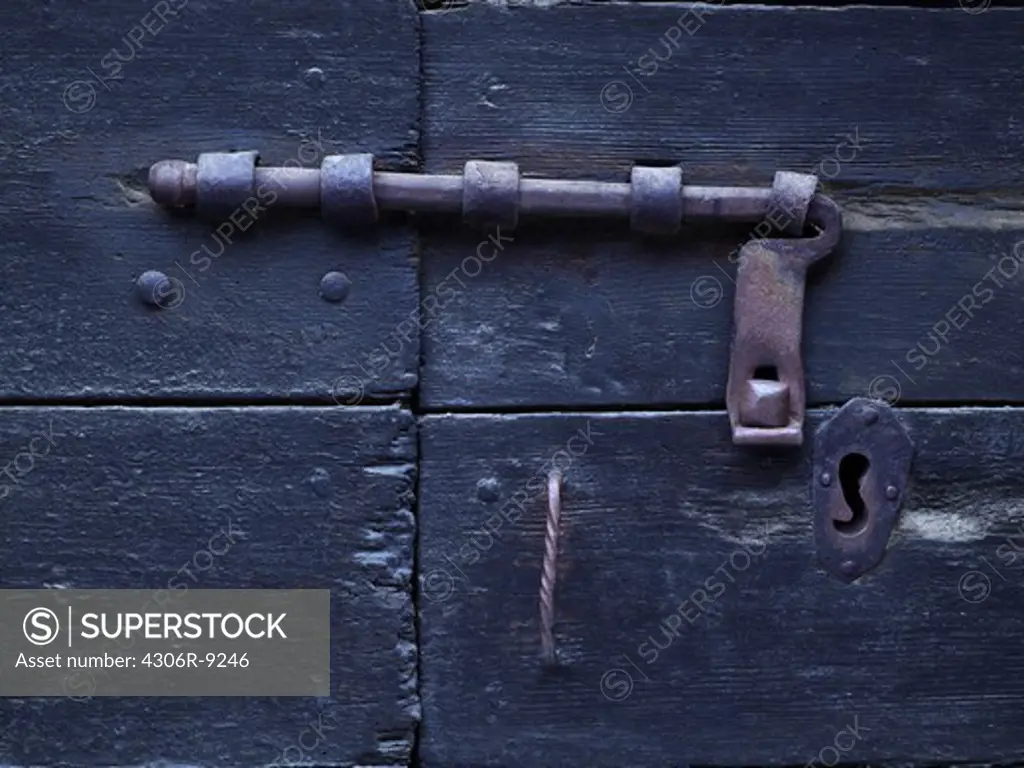 A lock on a door.