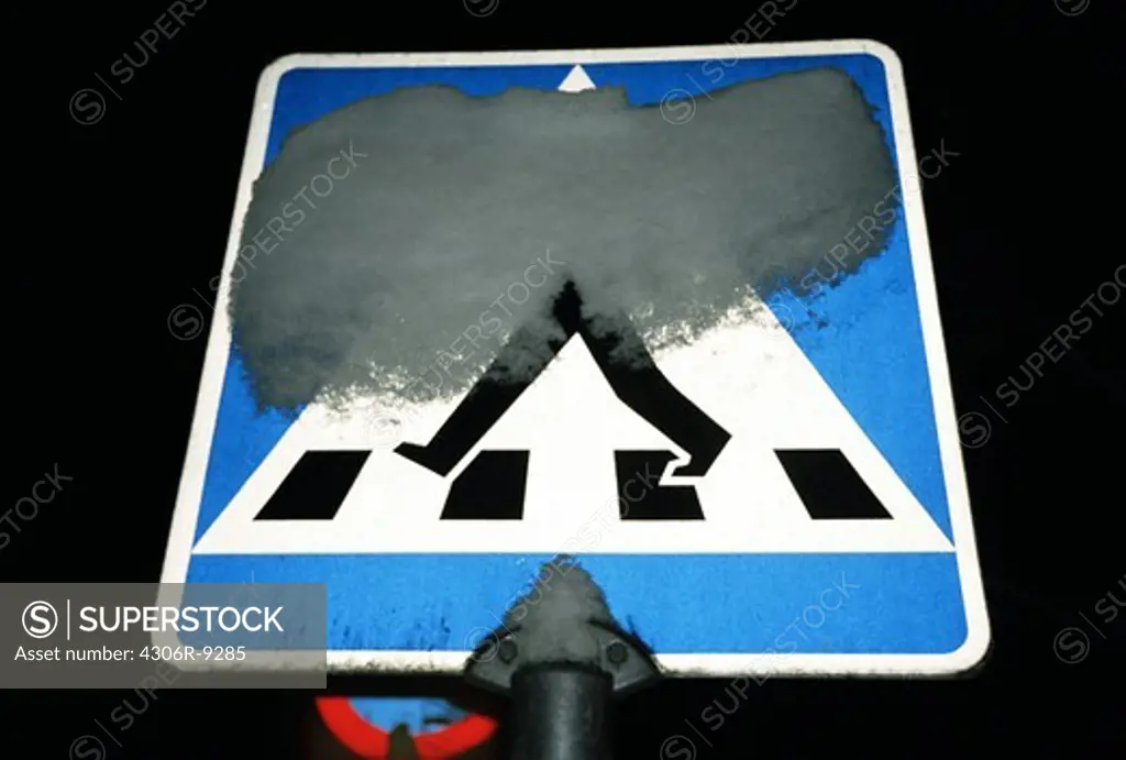 Sign for zebra crossing.