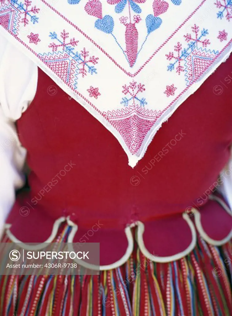 Detail of a Swedish national costume.