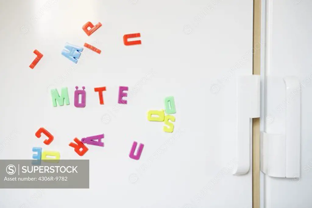 Magnets shaped as letters.