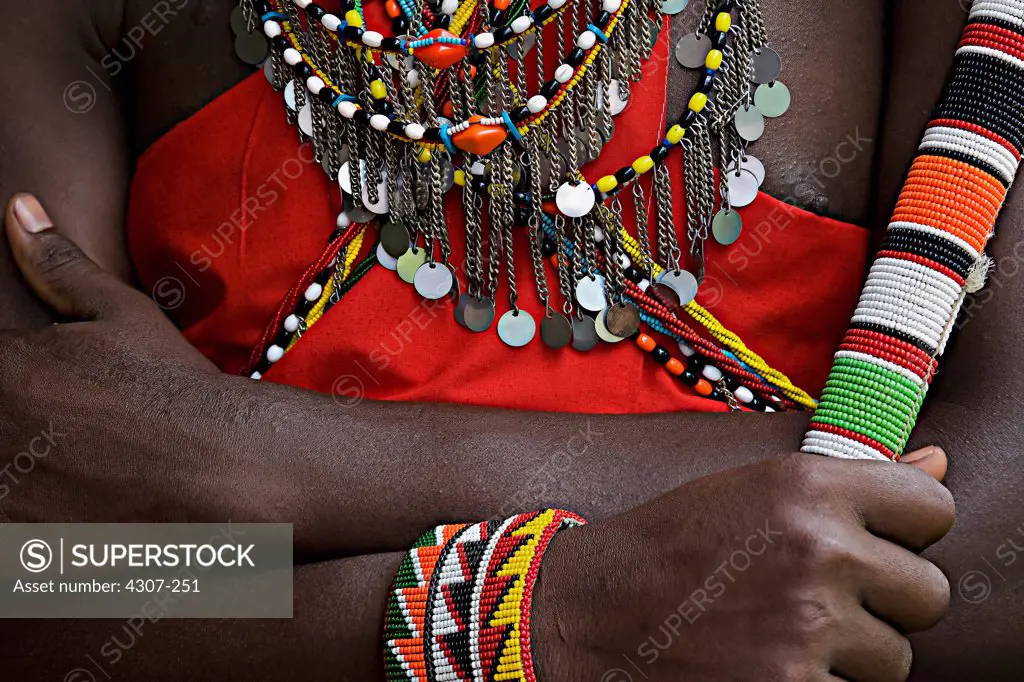 Colorful Trappings of a Masai Warrior
