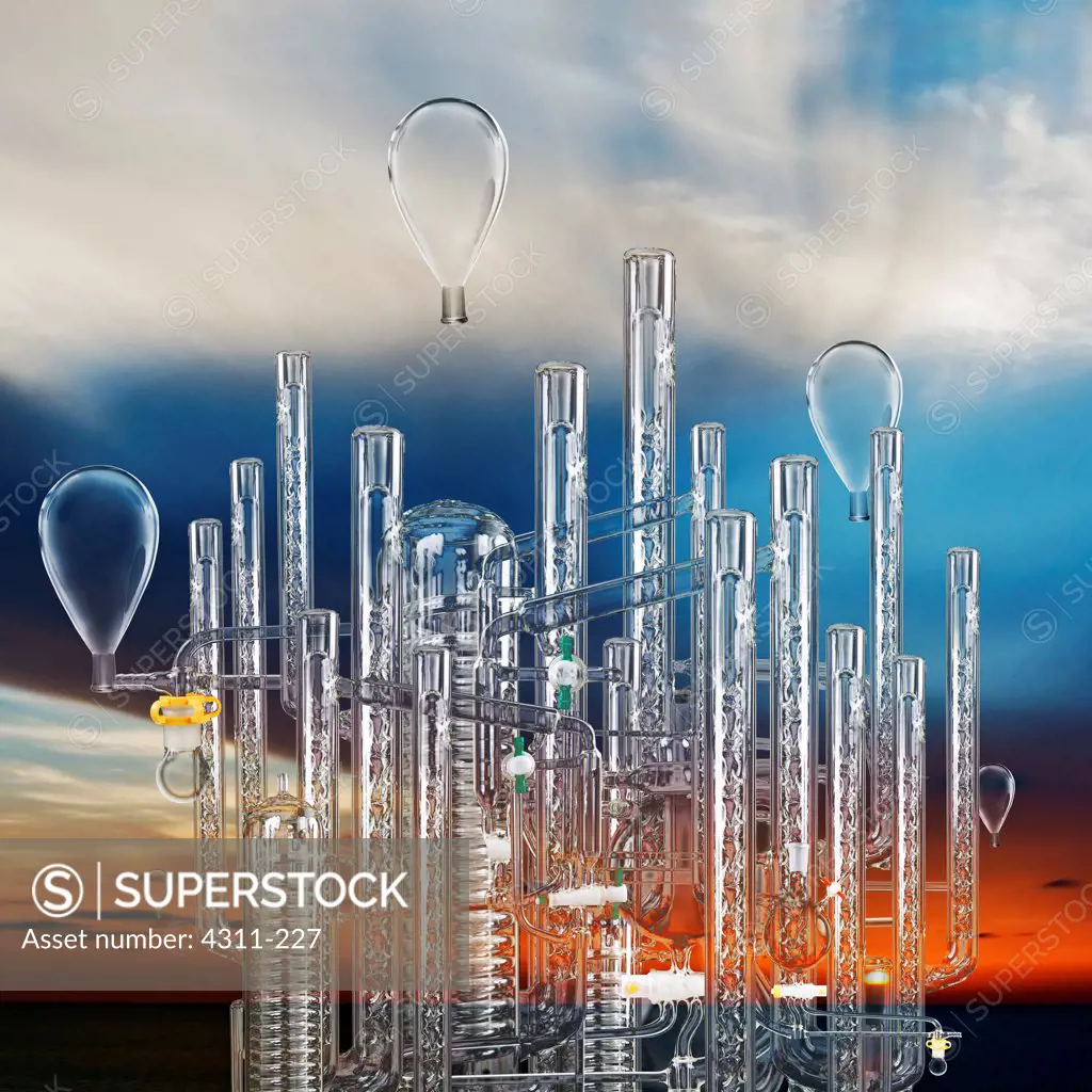 A City Made of Chemistry Glassware