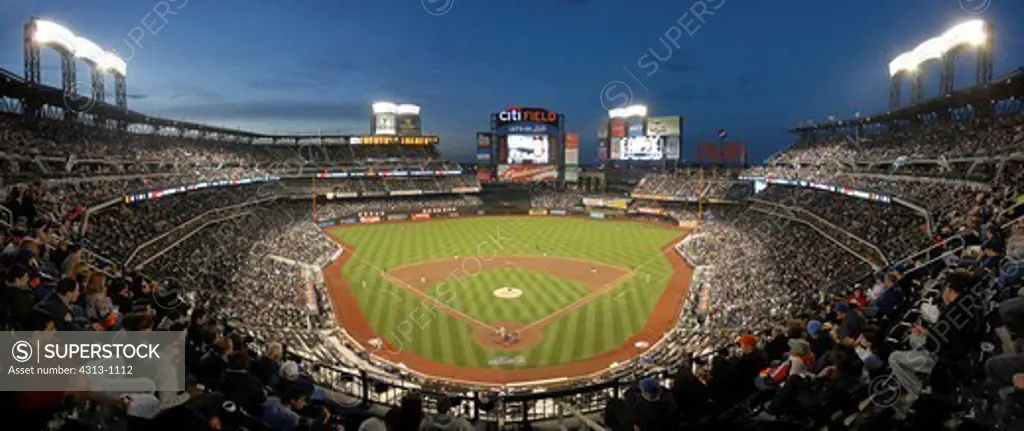 Panorama of Citi Field, New York City, New York. Home of baseball's New York Mets.
