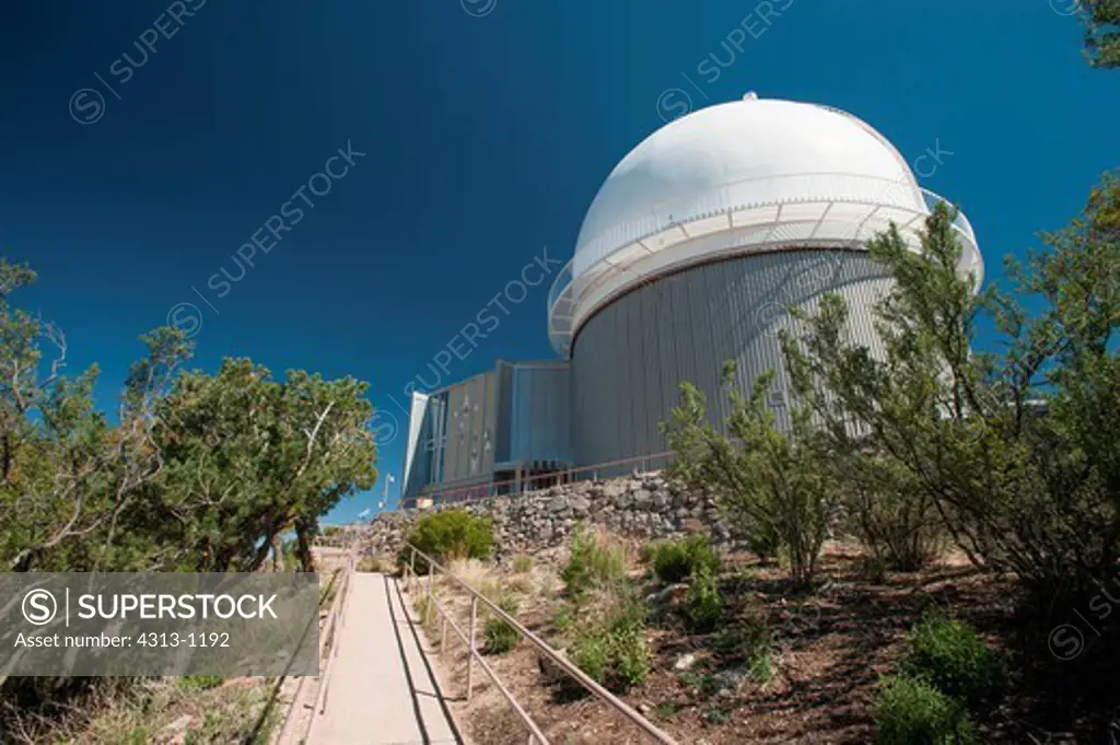 A view of the 2.1-meter telescope dome at Kitt Peak National Observatory, Arizona