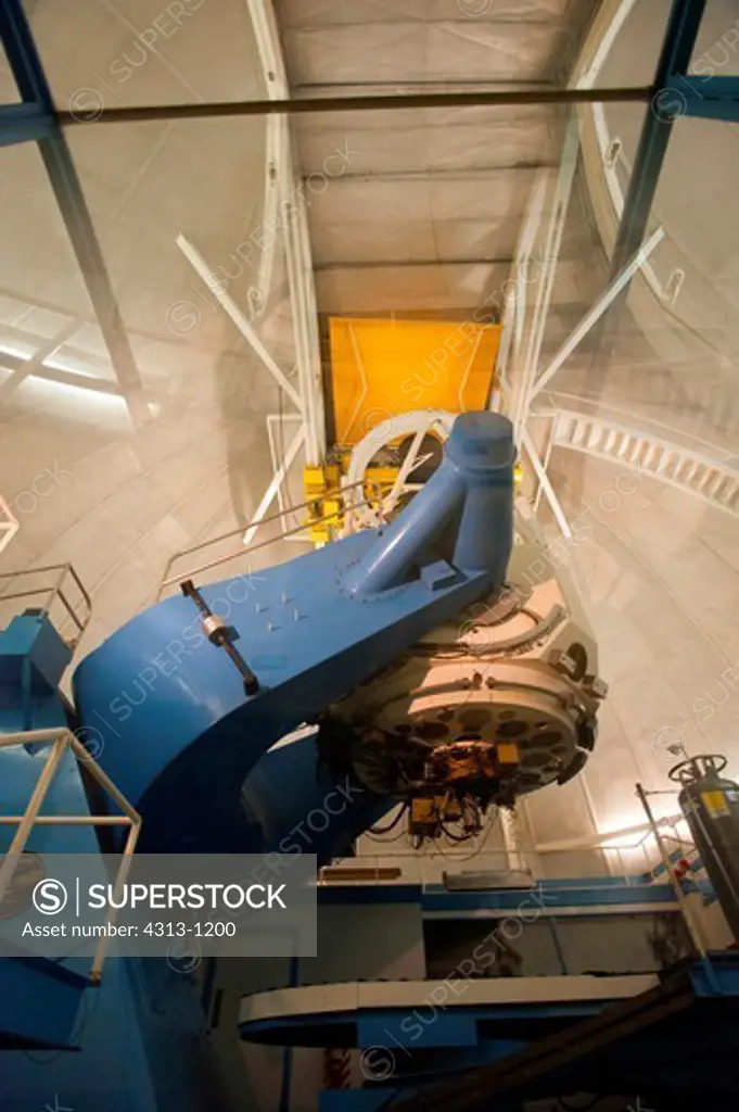 The Mayall 4-meter telescope is seen at Kitt Peak National Observatory