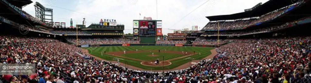 Panorama of Turner Field, Atlanta, Georgia. Home of baseball's Atlanta Braves.