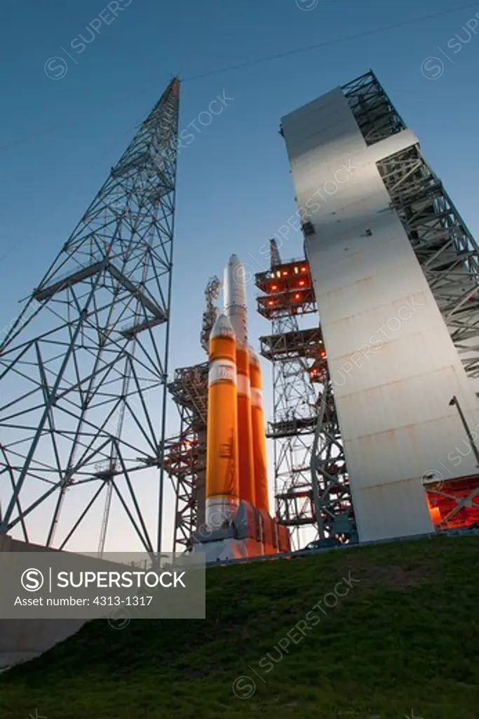 A 24-story Delta IV-Heavy (Delta 4-Heavy) rocket is poised for launch on Cape Canaveral's Complex 37B with a classified spy satellite for the National Reconnaissance Office (NRO) dubbed NROL-15.