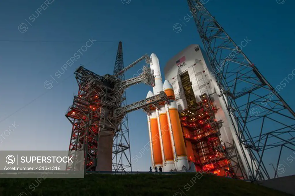 A 24-story Delta IV-Heavy (Delta 4-Heavy) rocket is poised for launch on Cape Canaveral's Complex 37B with a classified spy satellite for the National Reconnaissance Office (NRO) dubbed NROL-15.