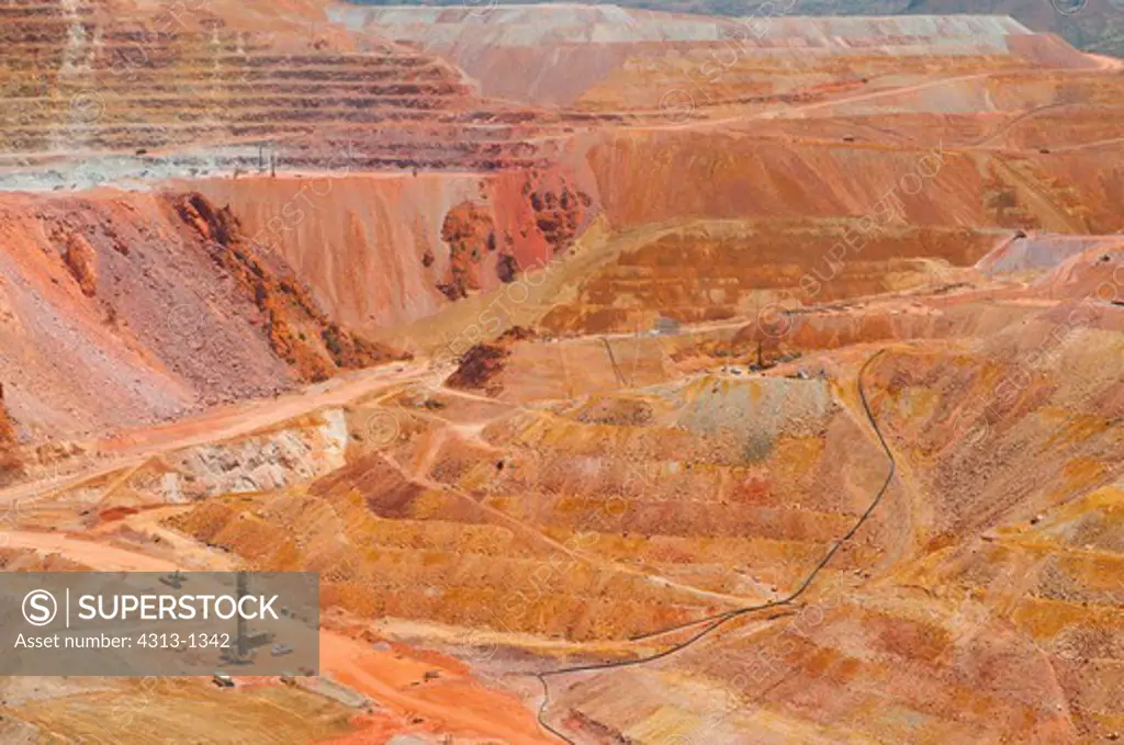 The open-pit Morenci Mine in Morenci, Arizona, is the largest copper mine in North America and one of the largest in the world. It also mines gold.