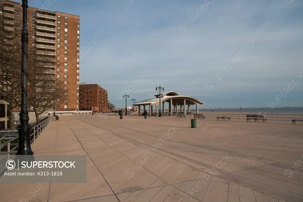 New section of the Riegelmann Boardwalk in Brighton Beach, Brooklyn, New York City, New York State, USA