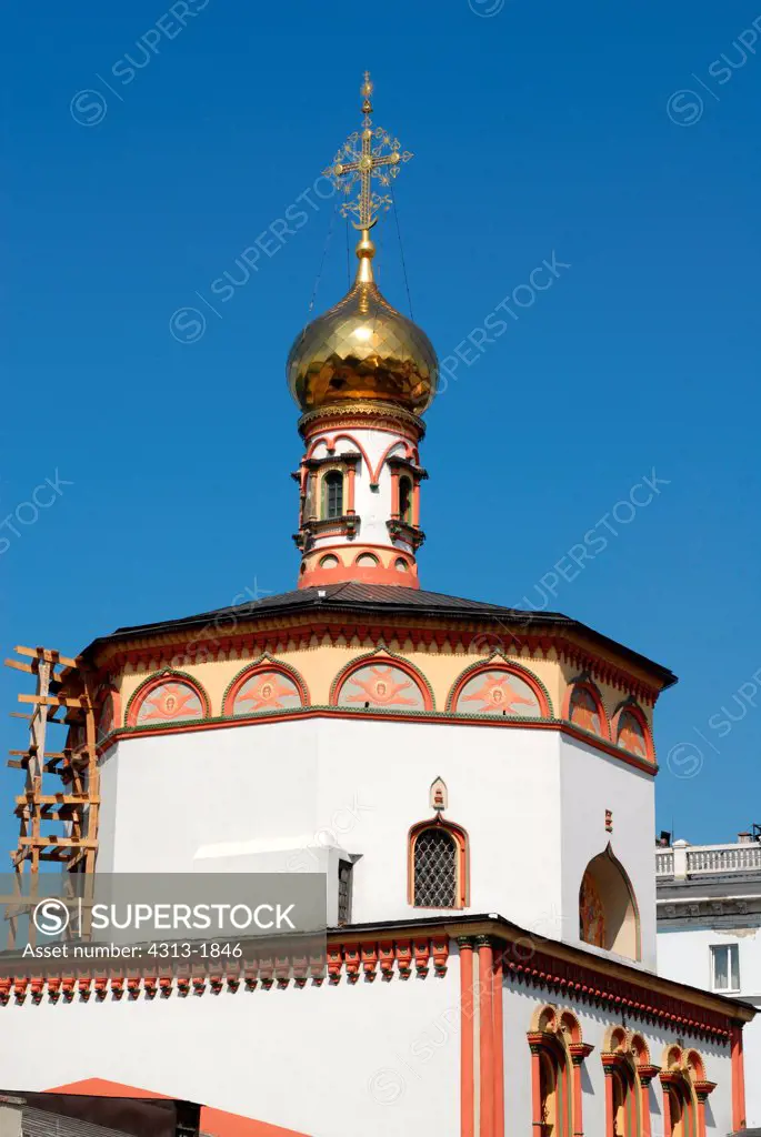 Low angle view of a dome of a cathedral, Epiphany Cathedral, Irkutsky District, Irkutsk Oblast, Siberia, Russia