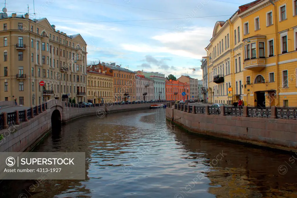 Buildings at the waterfront, Neva River, St. Petersburg, Russia