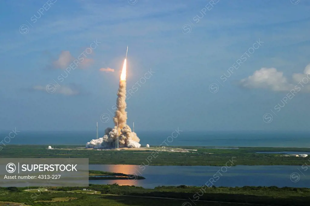 Ares I-X launches from Pad 39B on a test flight.