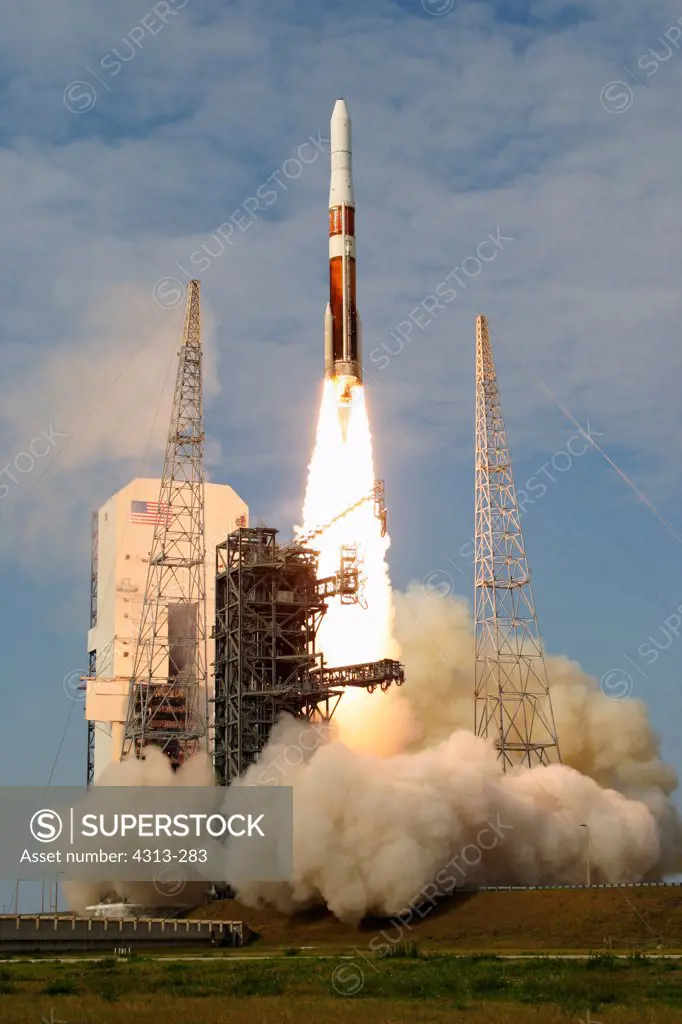 A Delta IV rocket launches the GOES-N (Geostationary Operational Environmental Satellite) weather satellite for NASA and NOAA.