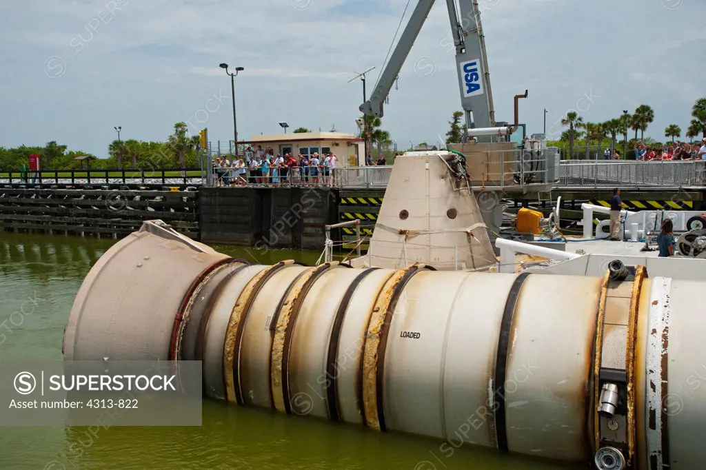 STS-135 Solid Rocket Booster Arrives at Port Canaveral