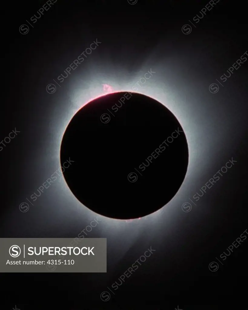 Total Eclipse With Horsehead-Shaped Prominence and Chromosphere
