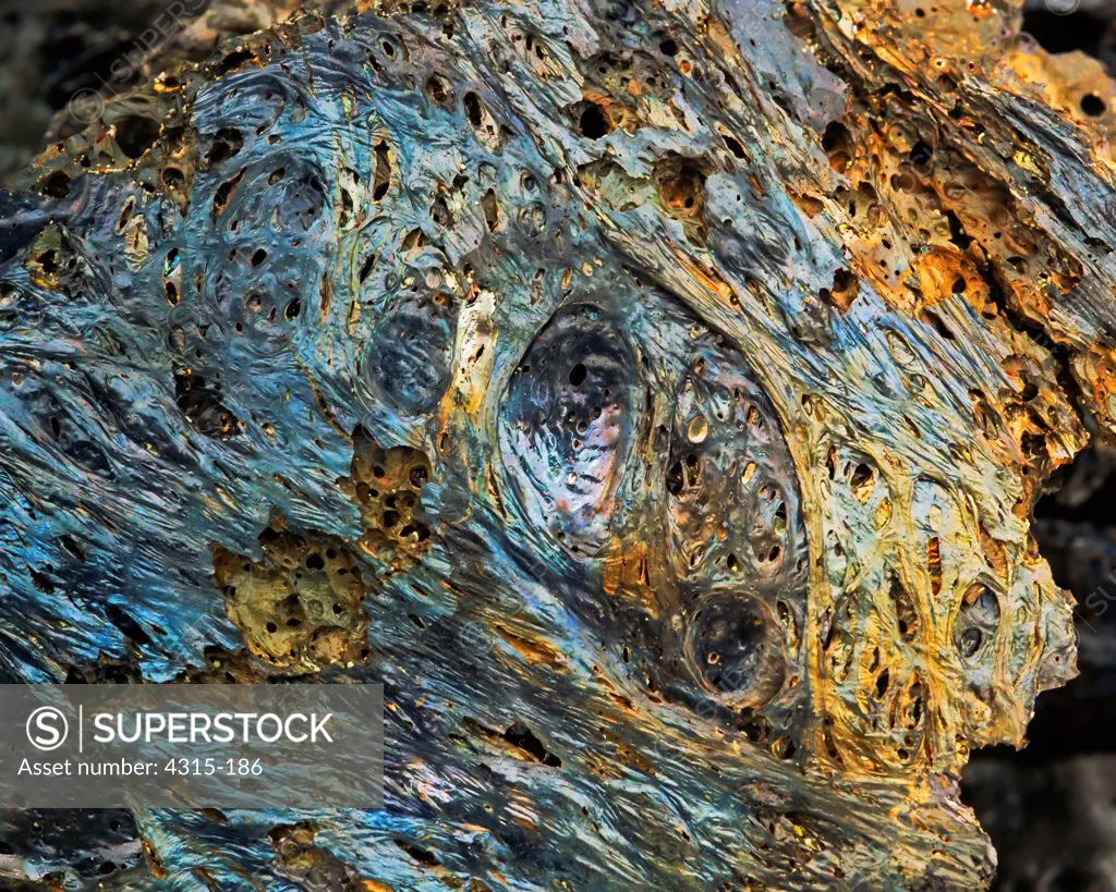 Stretched Blue and Yellow Pahoehoe