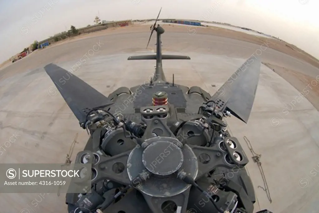 Fisheye View of the Rotor Assembly on a UH-60 Blackhawk Helicopter, Based Out of Al Asad Air Base in Iraq's Al Anbar Province