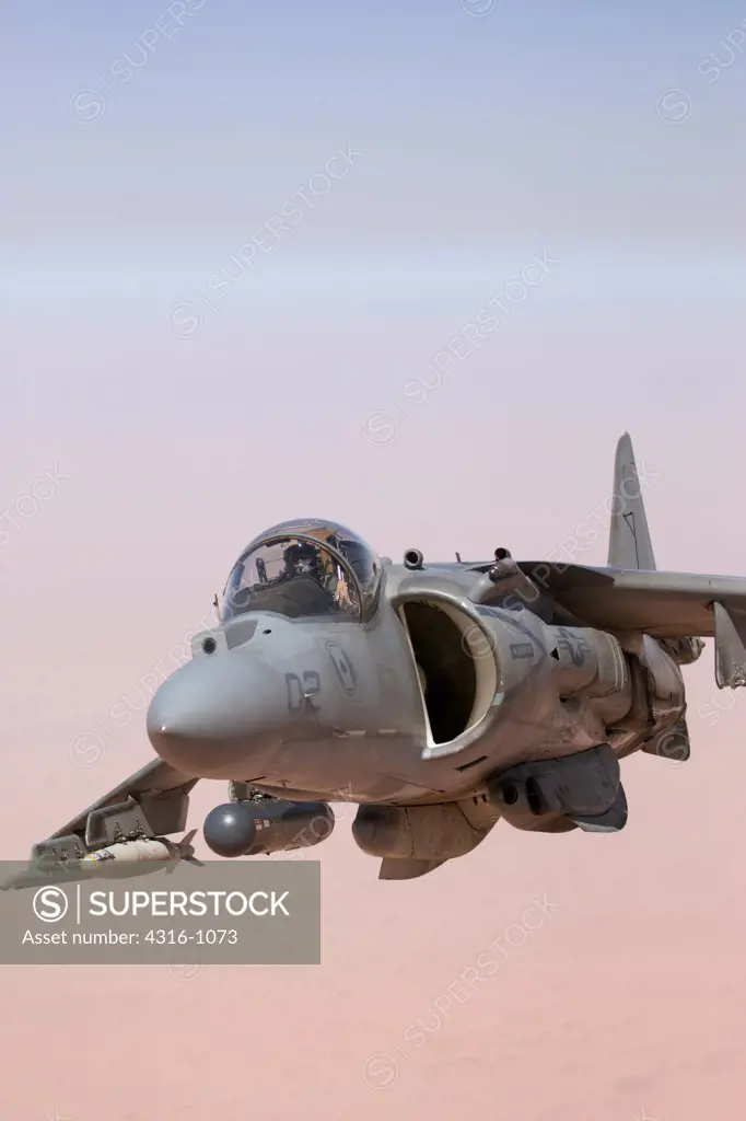 A US Marine Corps AV-8B Harrier High Above the Al Anbar Province of Iraq