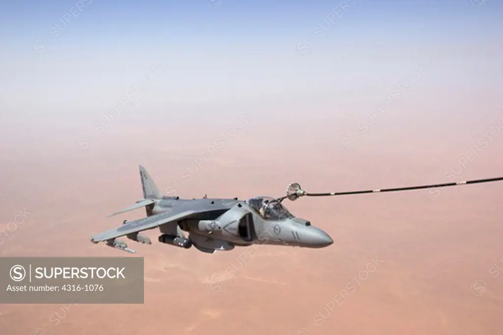 A US Marine Corps AV-8B Refueling High Above the Al Anbar Province of Iraq