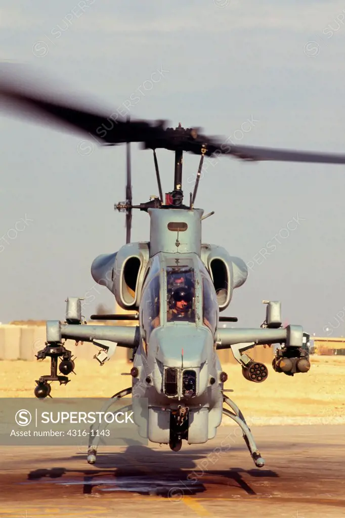 AH-1W Super Cobra Lifts Off at Al Asad Air Base, Iraq