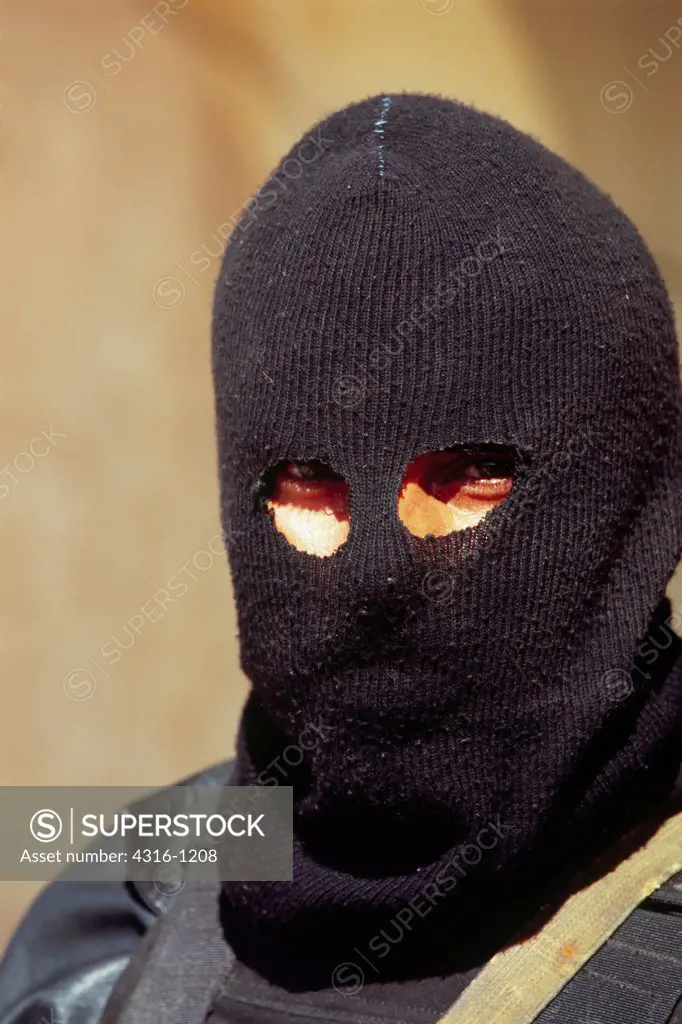 A Masked Member of the Iraqi National Police Near the City of Haditha, Iraq