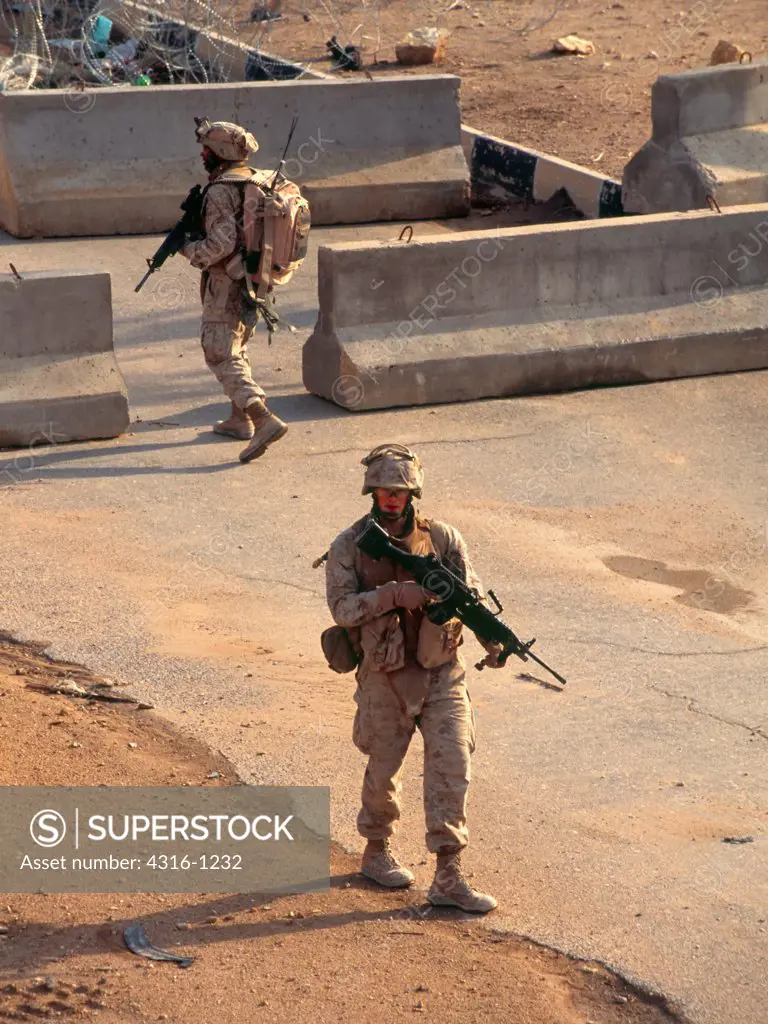 Marines on a Combat Patrol Near the City of Haditha, Iraq