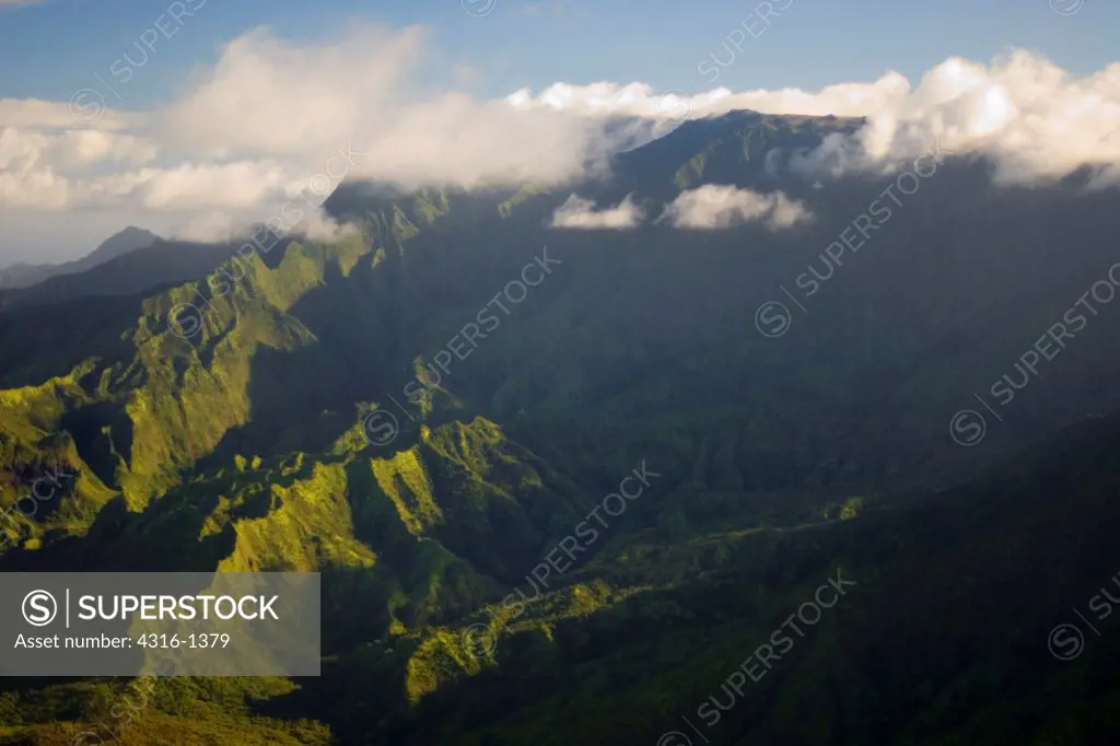 Mount Waialeale, One of the Earth's Rainiest Points, on the Hawaiian Island of Kauai
