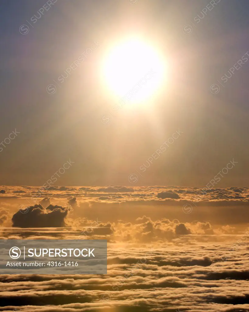 Sunrise Over Clouds of the Mid-Pacific as Seen From the Summit of Hawaii's Mauna Kea