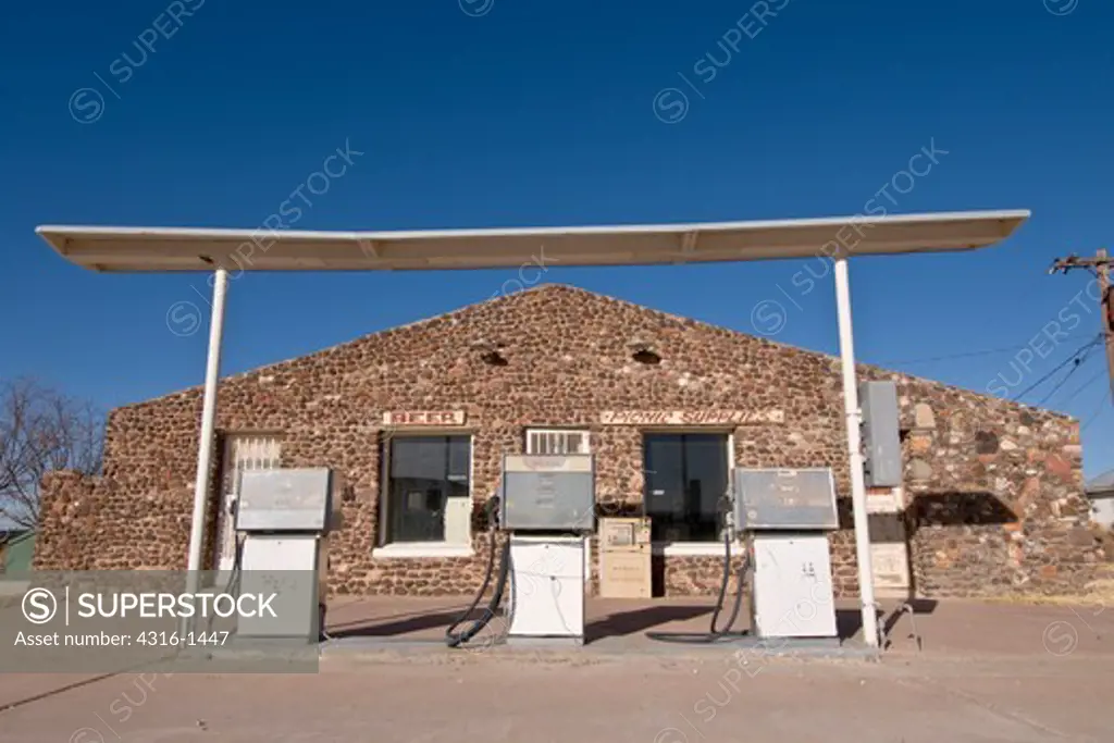 Abandoned Gas Station in West Texas Town of Valentine