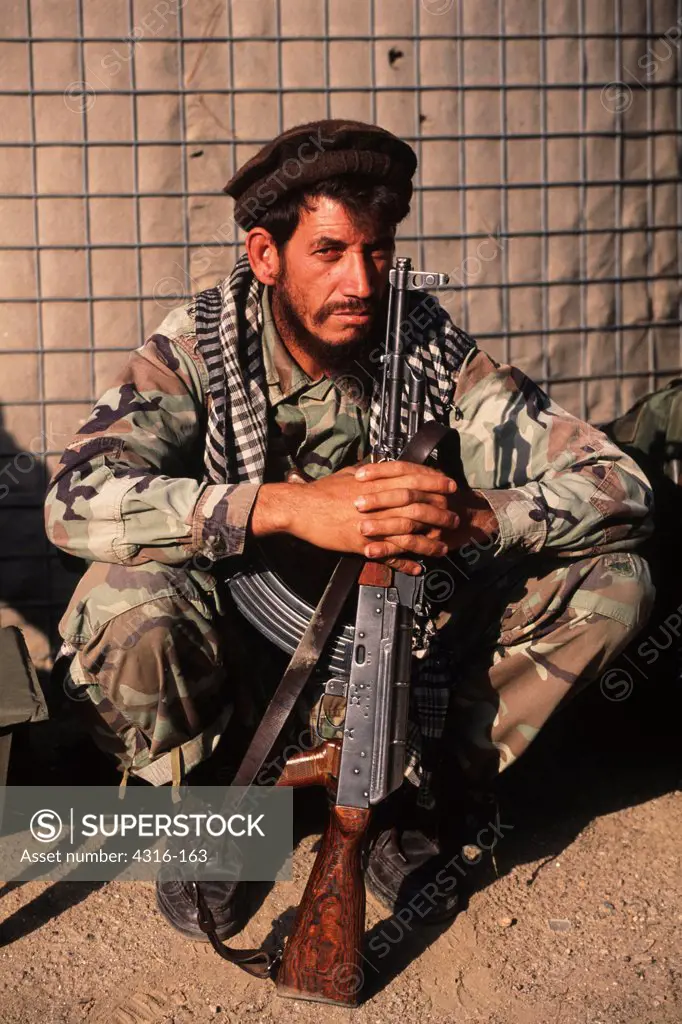 An Afghan Fighter with AK-47