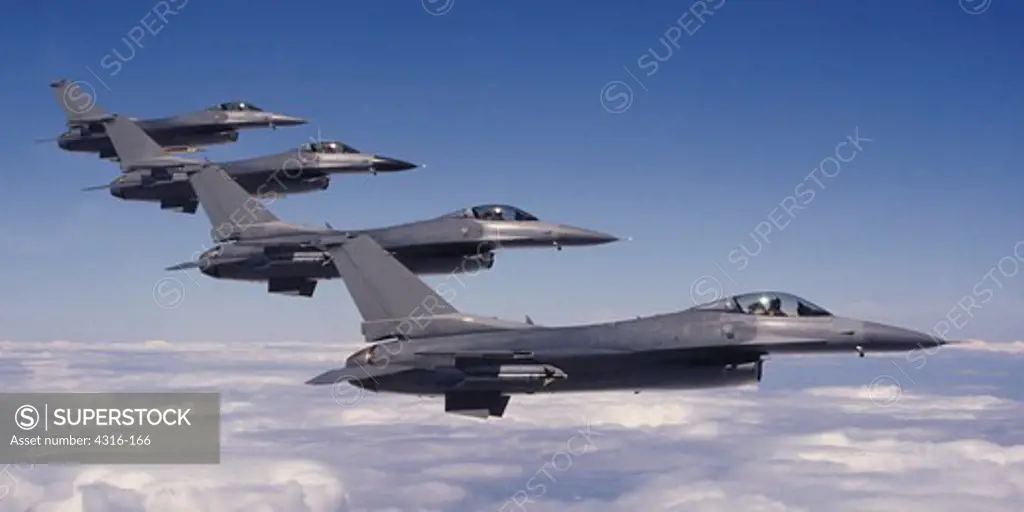 Four F-16s in Formation