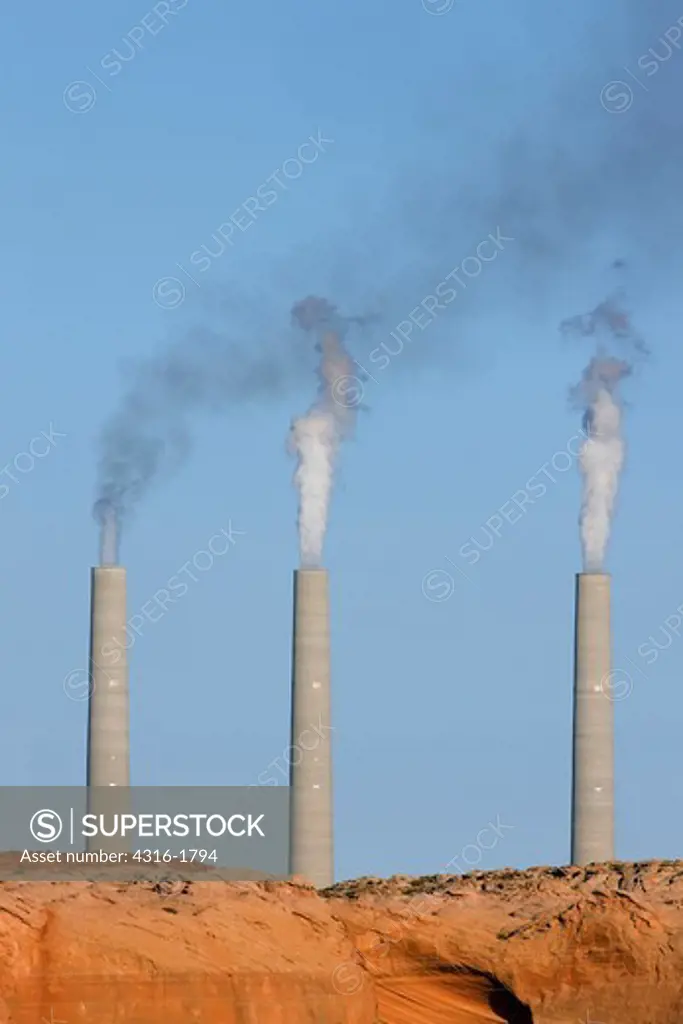 Smoke Stacks of Power Plant