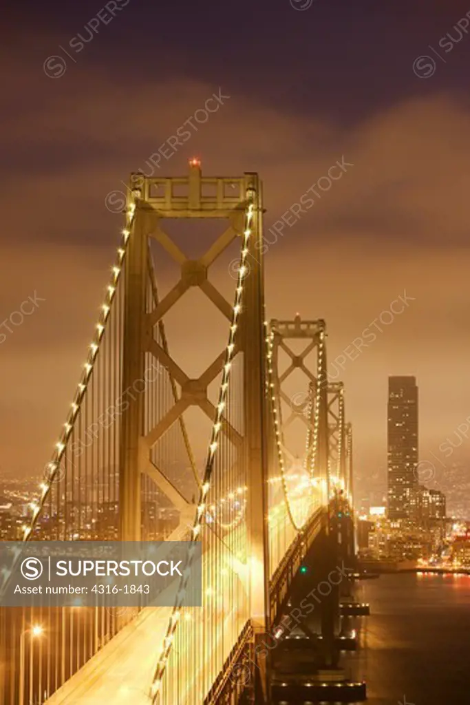 San Francisco - Oakland Bay Bridge at Dusk