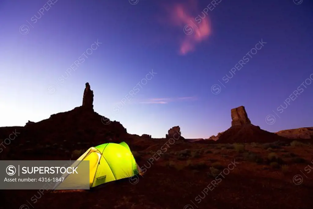 Tent, Spires, and Butte in the Valley of The Gods