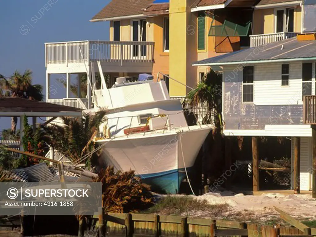 Boat Relocated At Back Door by Hurricane Ivan