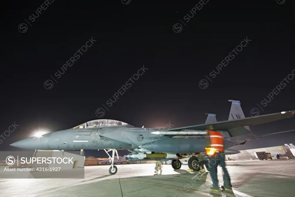 Preparing to Launch F-15E Strike Eagle