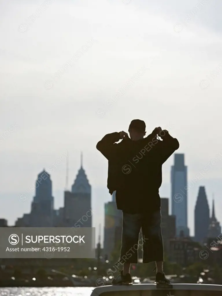 Young Man Looking at Philadelphia