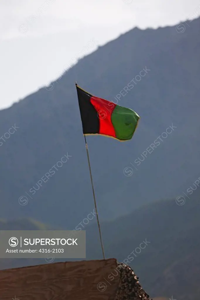 Flag of Afghanistan, Being Flown at a Military Base