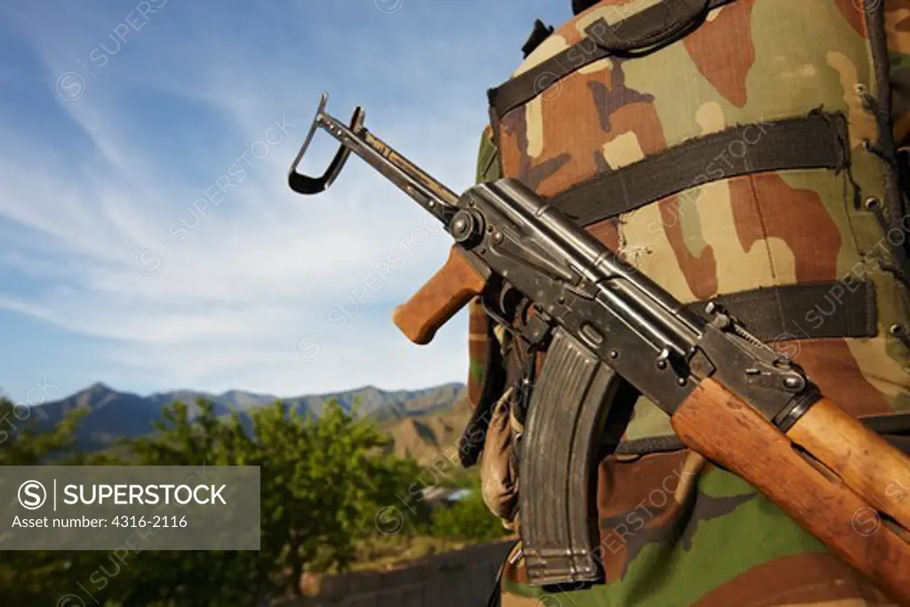 AK-47 Worn by Afghan National Army Soldier