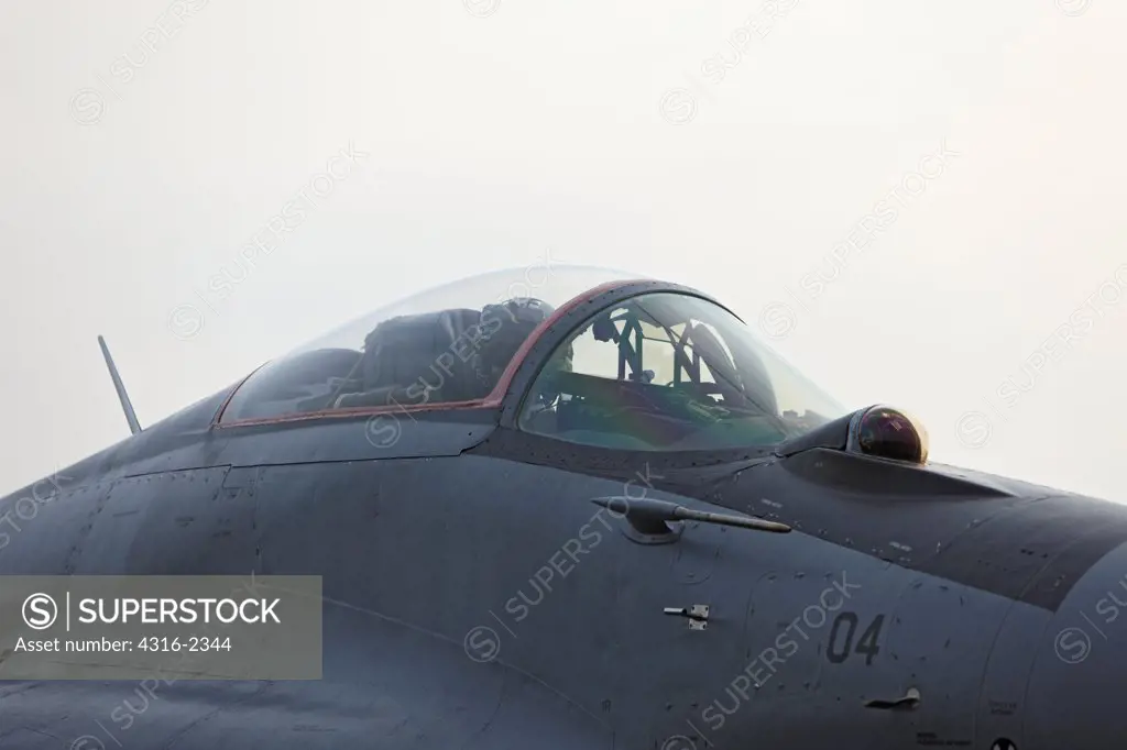View of Cockpit of a Malaysian Air Force Mig-29 Preparing to Launch From Kuantan Air Base, Malaysia