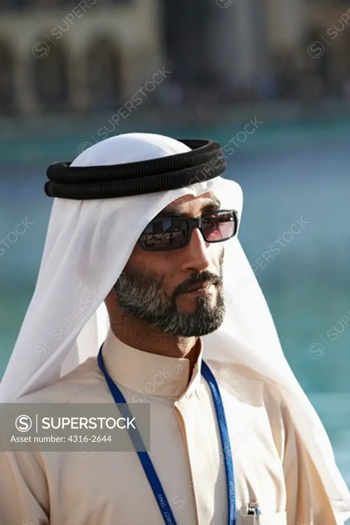 Arab Man Wearing Keffiyeh and Thawb