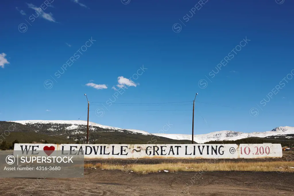 Sign in Leadville, Colorado, reading We Love Leadville - Great Living at 10,200 Feet. Leadville, Colorado is the highest incorporated city in the United States at 10,152 feet, or 3,095 meters, above sea level.