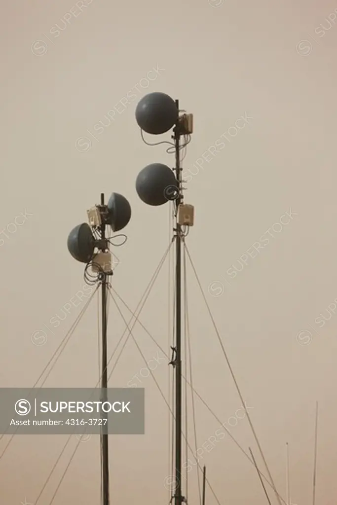 Microwave Relay Antennas at a Military Base, Afghanistan.