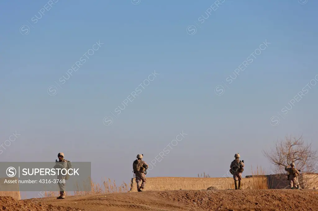U.S. Marines on Patrol in Afghanistan's Helmand Province, Near the Town of Marjah