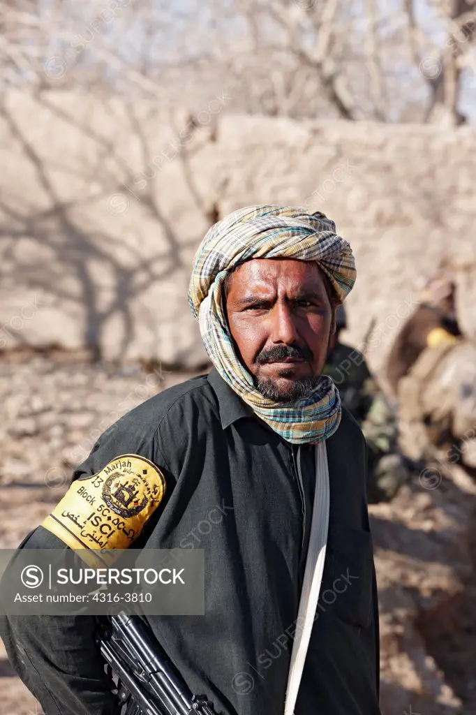 A Local Militia Fighter, Outside the Town of Marjah, in Afghanistan's Helmand Province